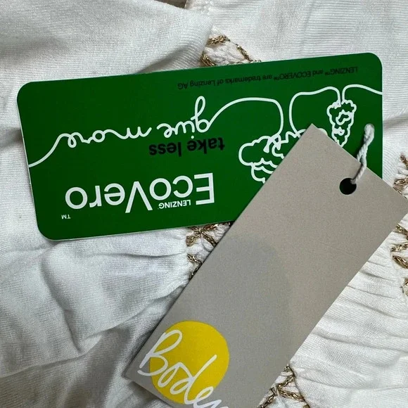 Boden WOMEN'S US 6 Ivory Smocked Yoke Gold Metallic Top Blouse Shirt NEW. 46 - Picture 5 of 7